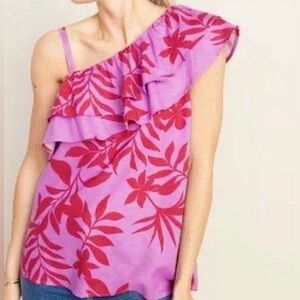 Old Navy One-Shoulder Floral Blouse